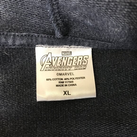 MARVEL AVENGERS - BOYS XLARGE - NAVY  LONG SLEEVE HOODED SWEATSHIRT - Picture 5 of 5